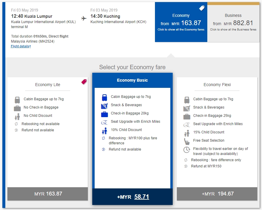 malaysia airlines baggage size